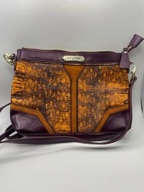 Sharif Orange and Purple Textured Crossbody Bag